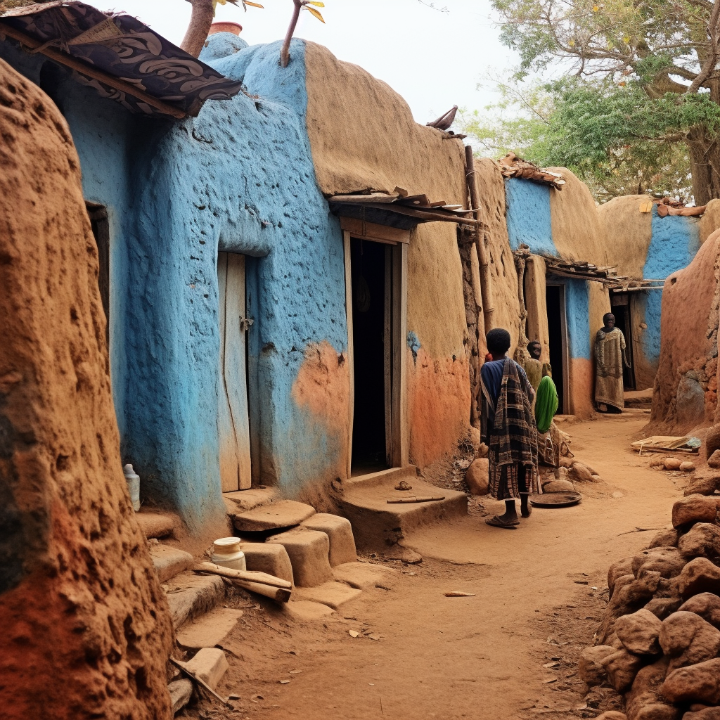 Rural Indian village row houses