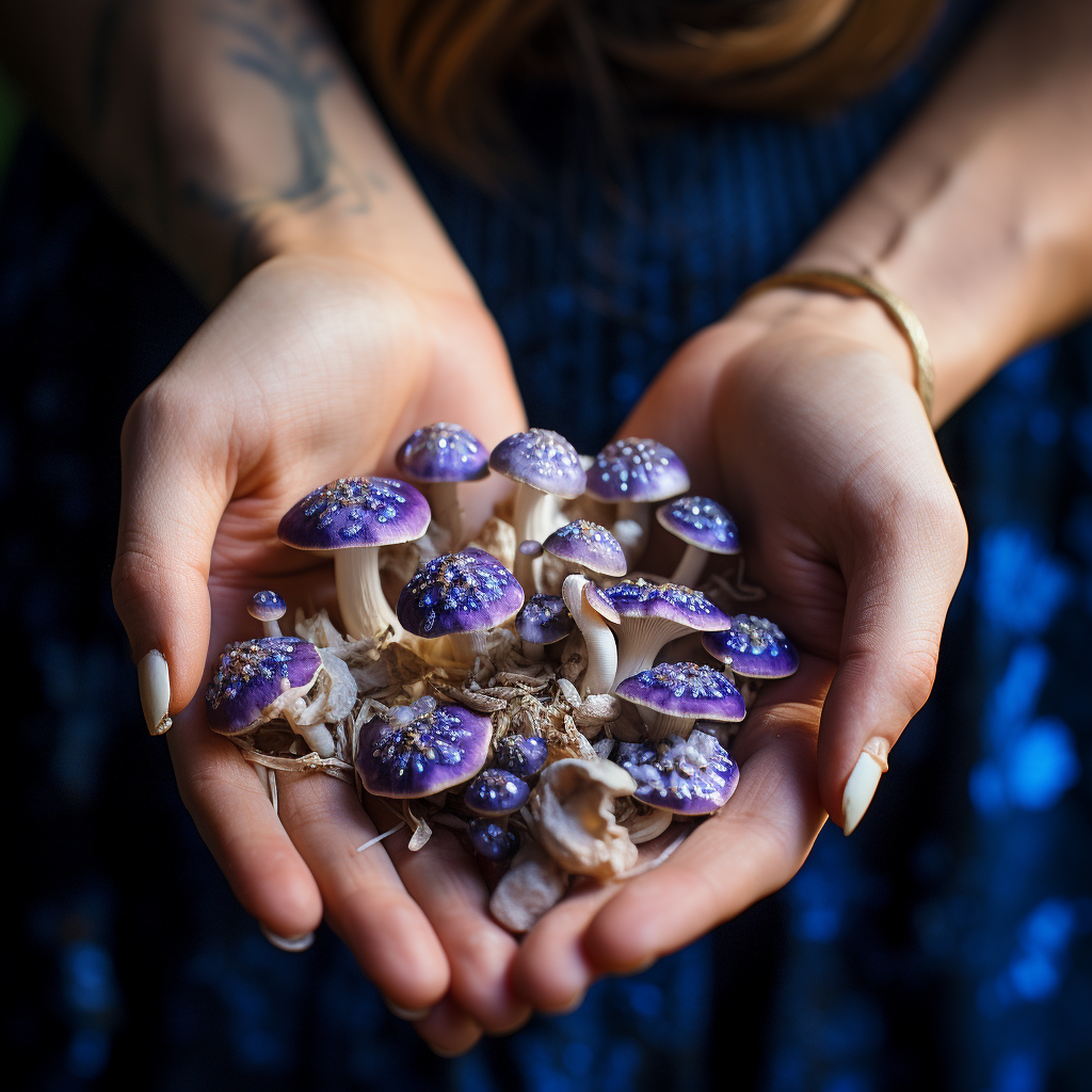 Divine indigo mushroom priestess jewelry