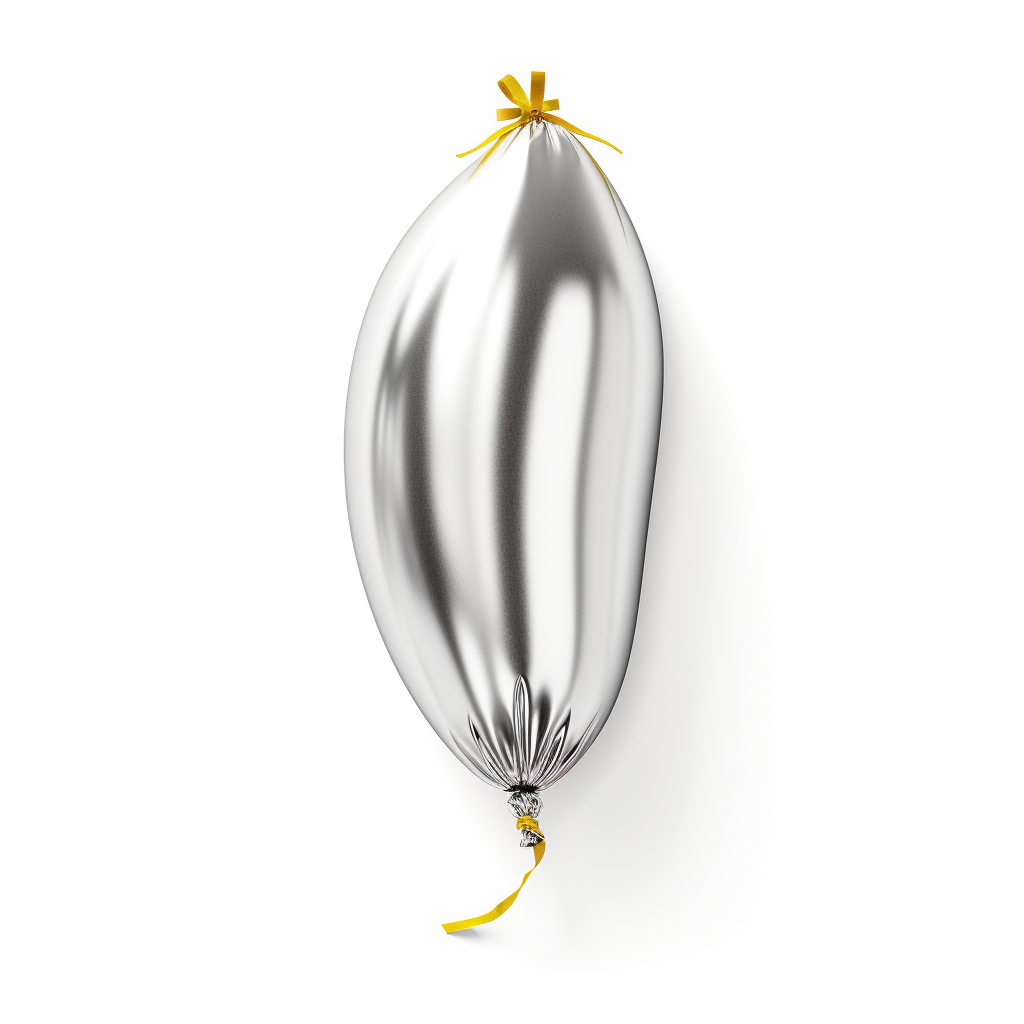 Inflatable Banana Metallic Foil Balloon on White Background