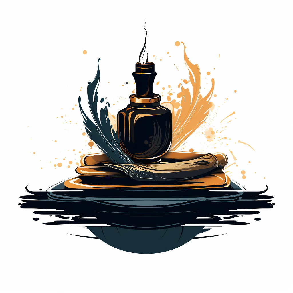 Logo of an inkwell and fountain pen