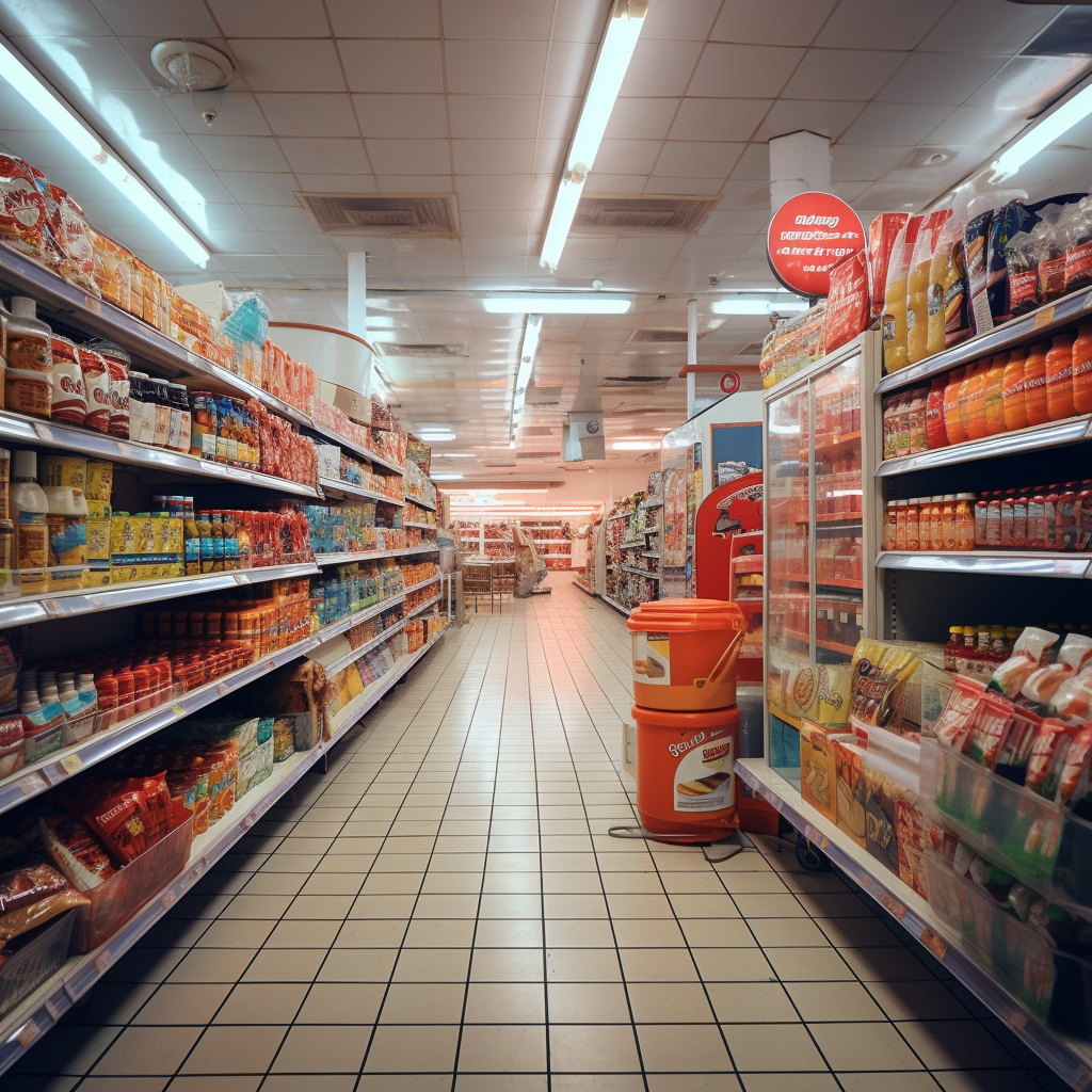 Inside Supermarket Scene Photo