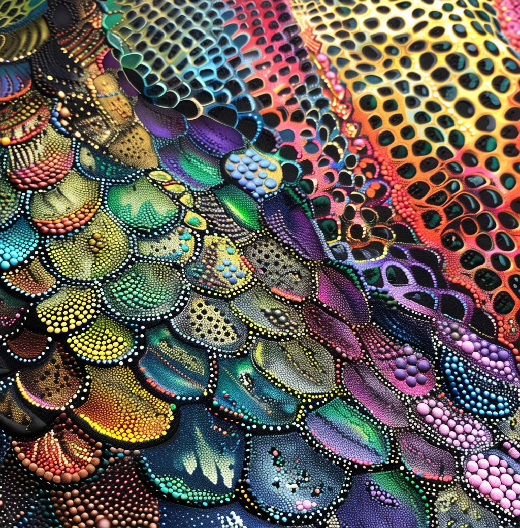 Detailed colorful fish skin pattern