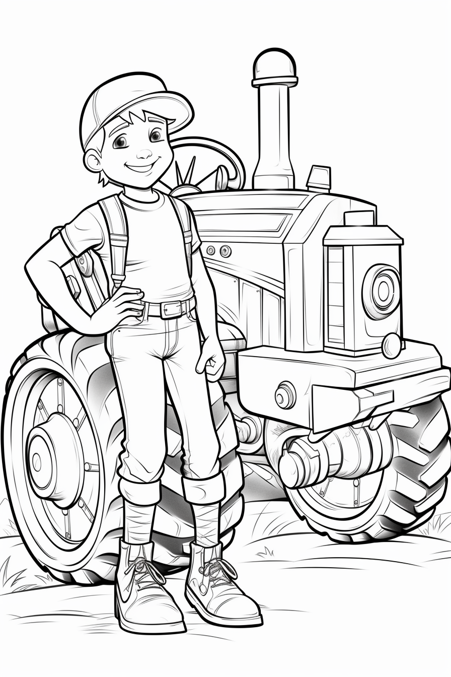 Cartoon style iron horse coloring book