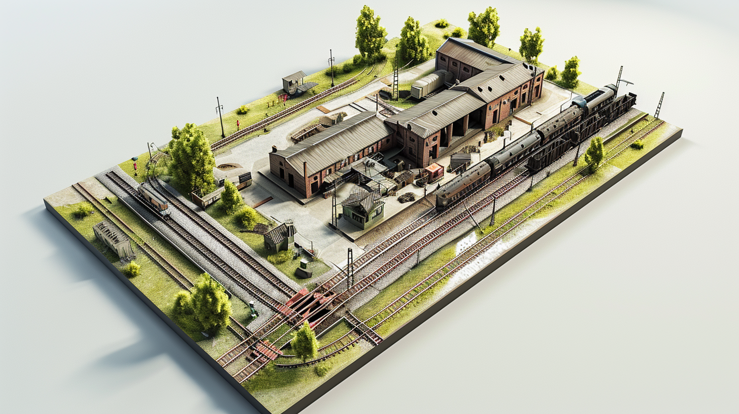 Isometric model train layout