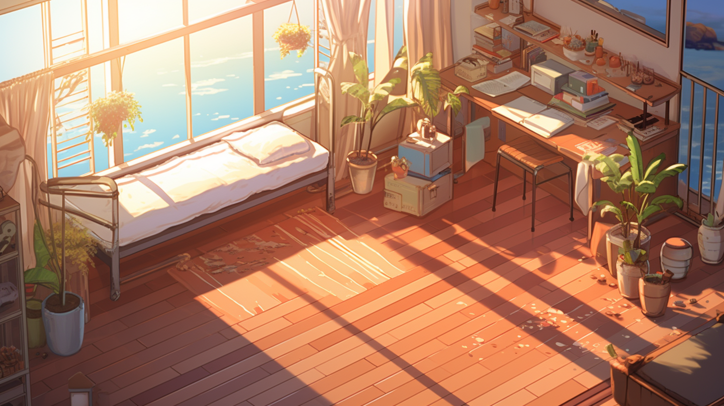 Isometric style sunlight streaming on a beautiful day