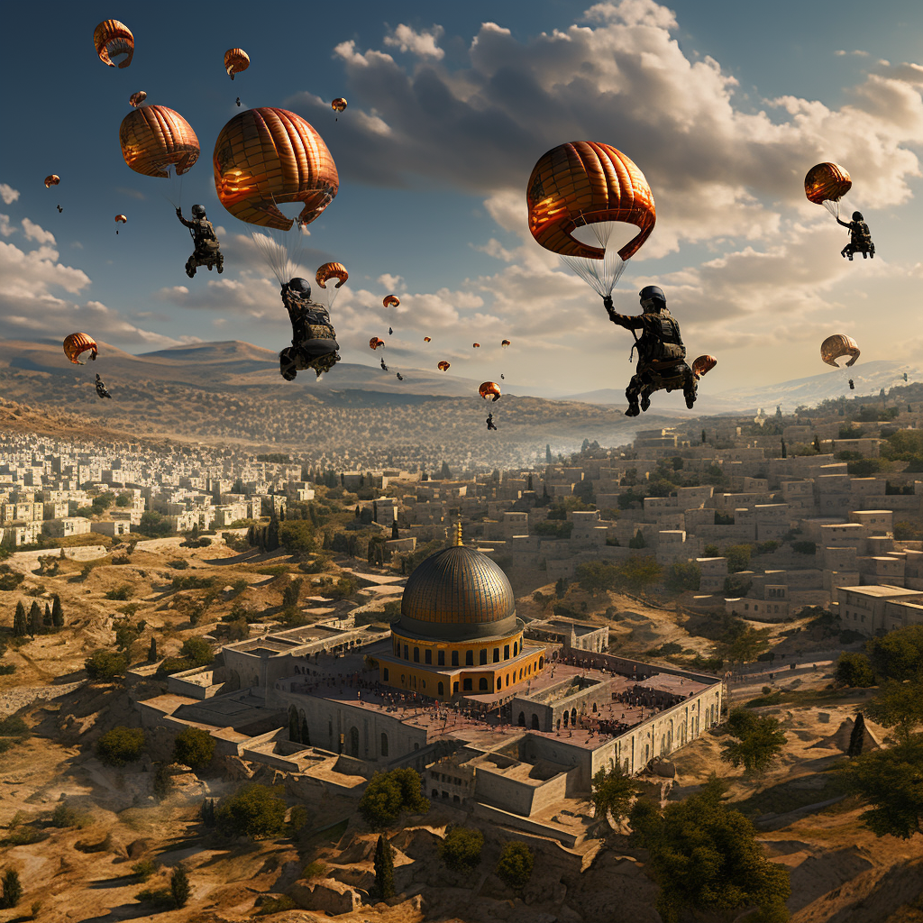 Militants on paramotors over Israeli cities