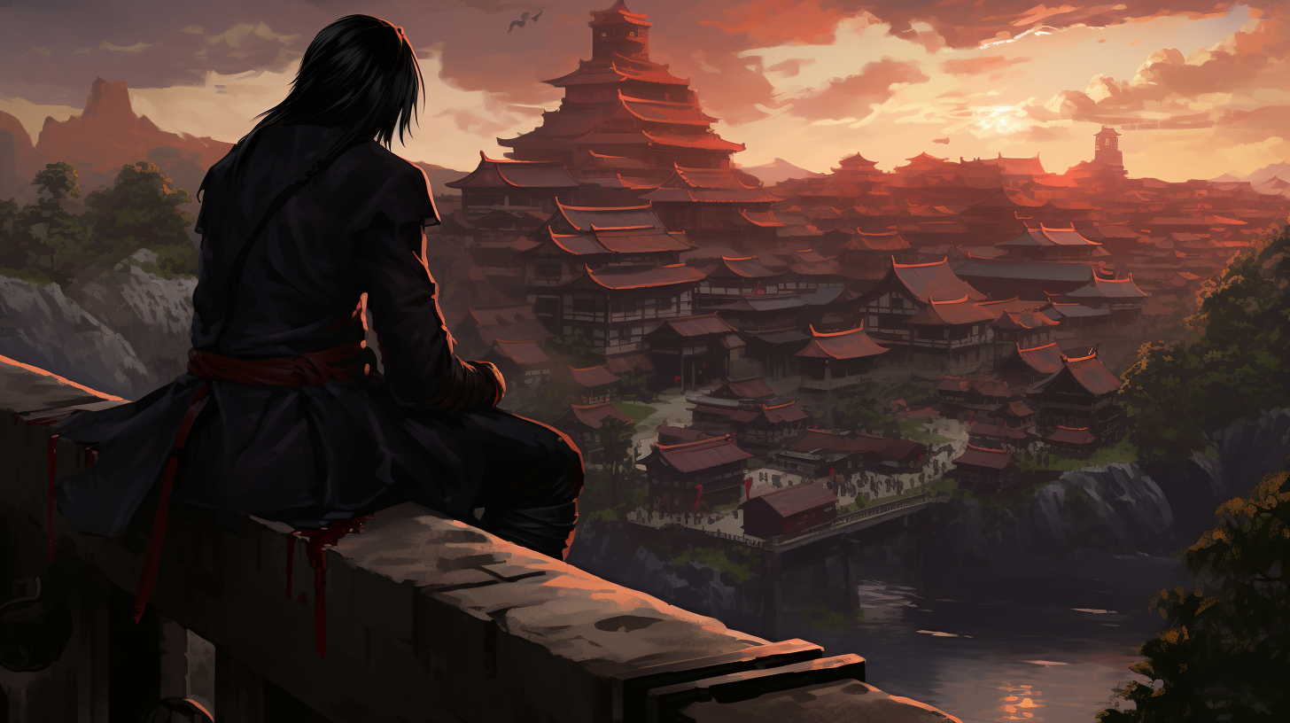 Itachi Uchiha protecting Konoha Village