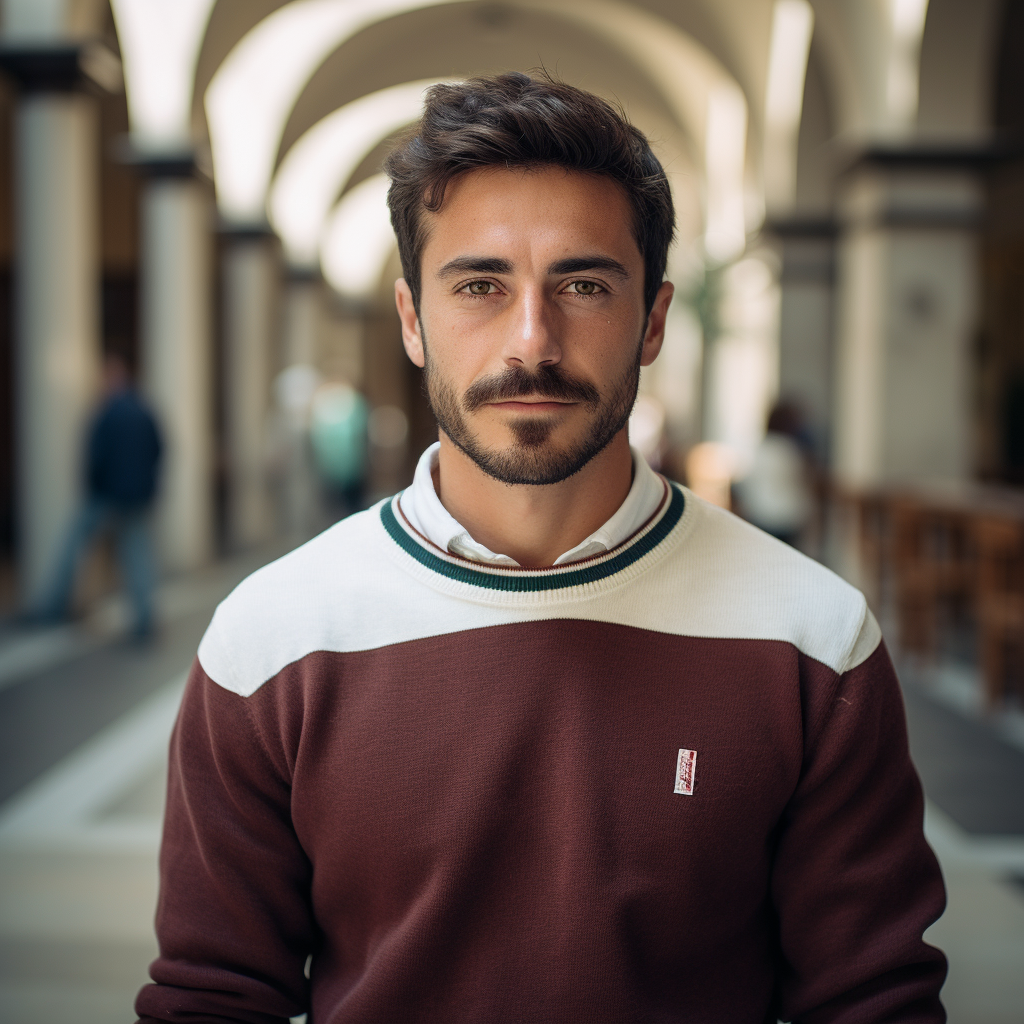 Italian Man in University: Smart and Stylish