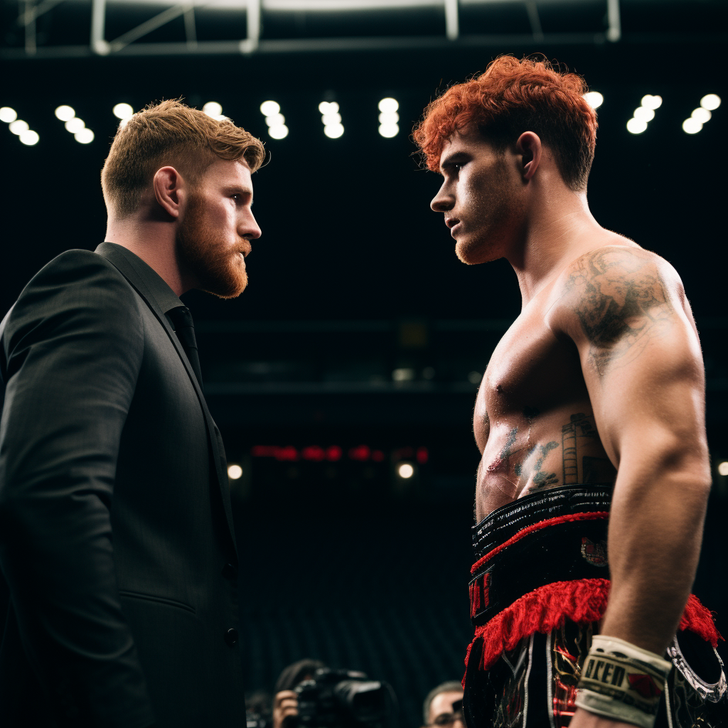 Jake Paul and Canelo Alvarez intense face-off