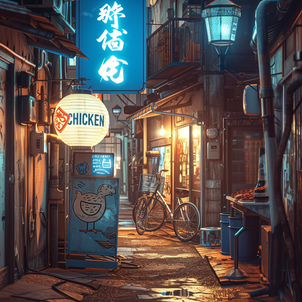 Night view of a Japanese alley