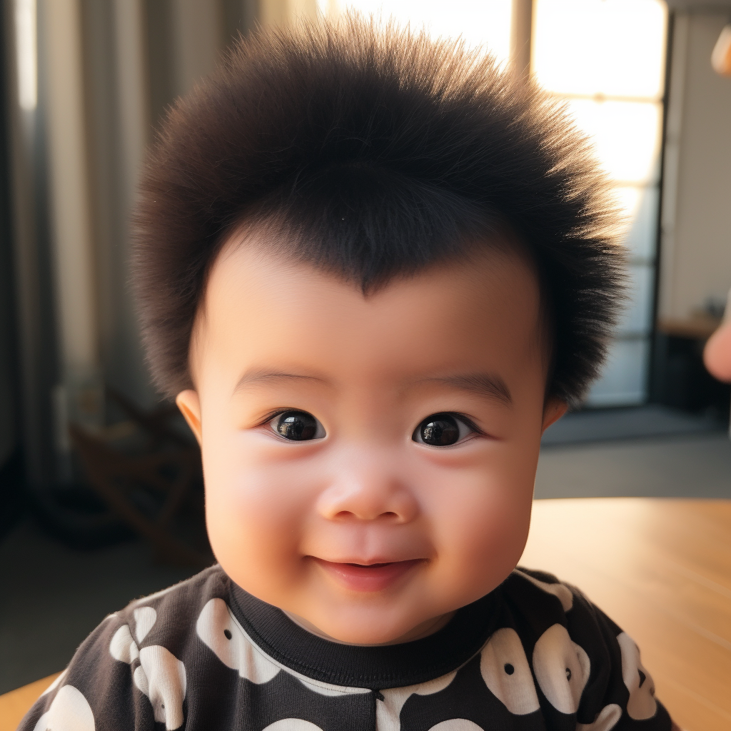 Japanese Boy with Unique Hair