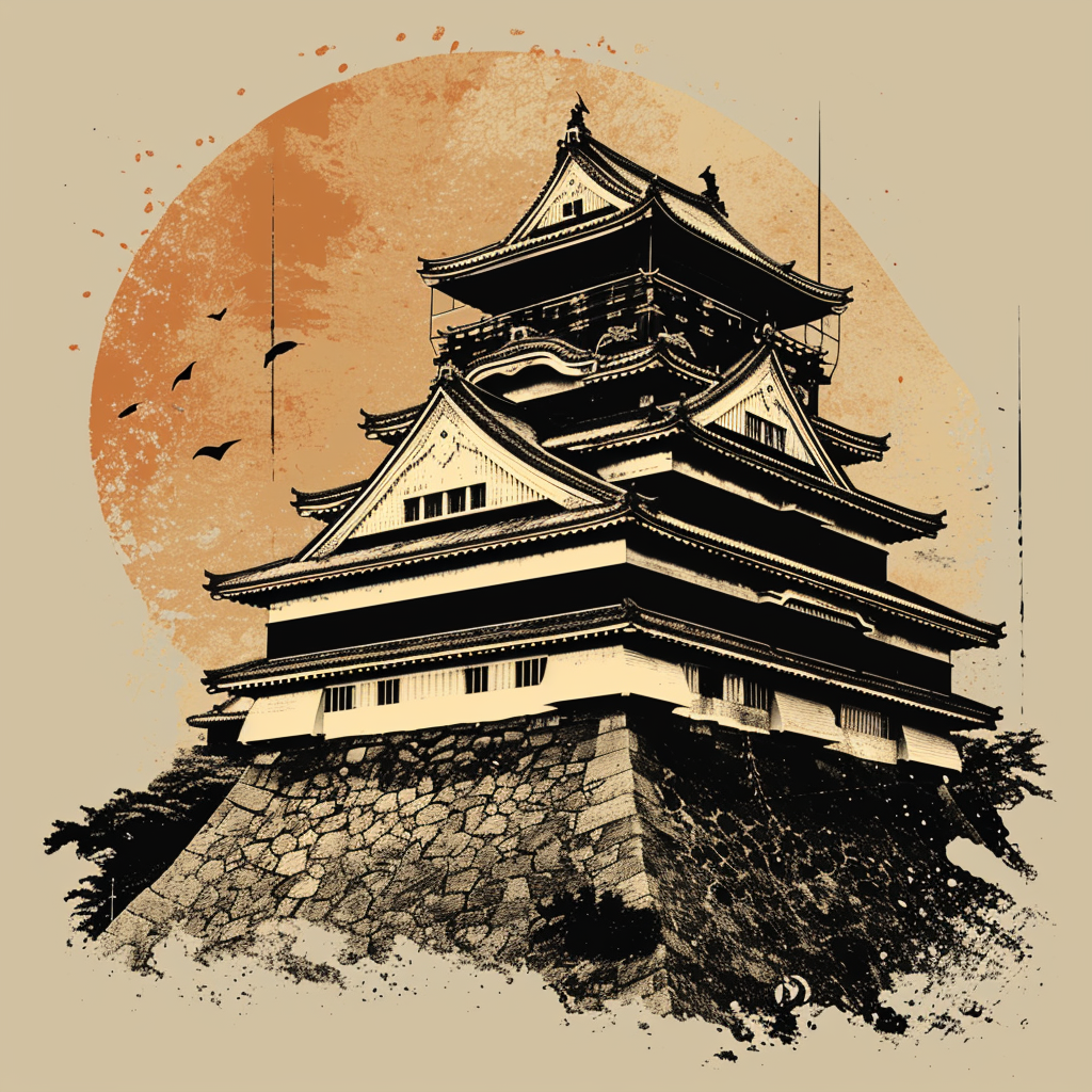 Japanese Castle Abstract Logo