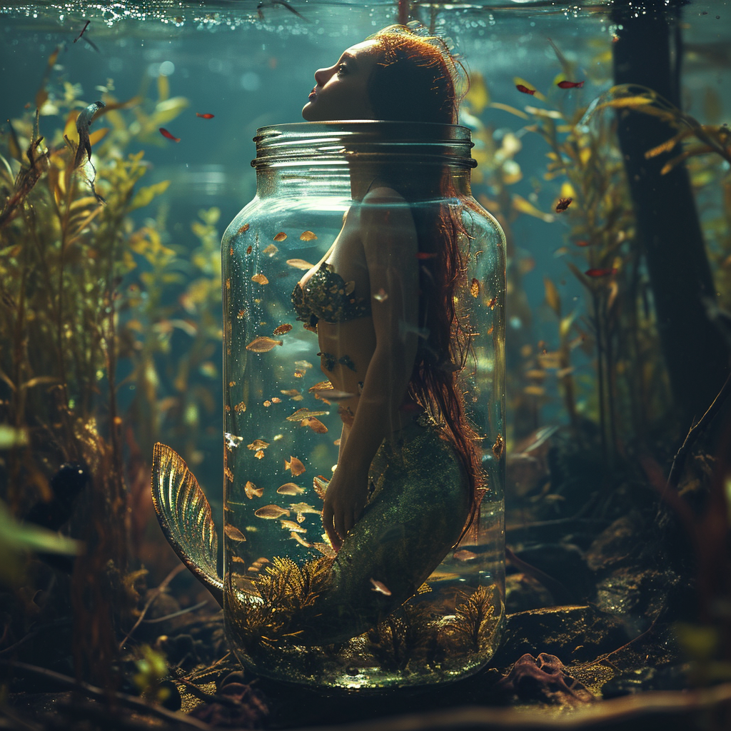 Jar Jar Banks as a Mermaid Underwater