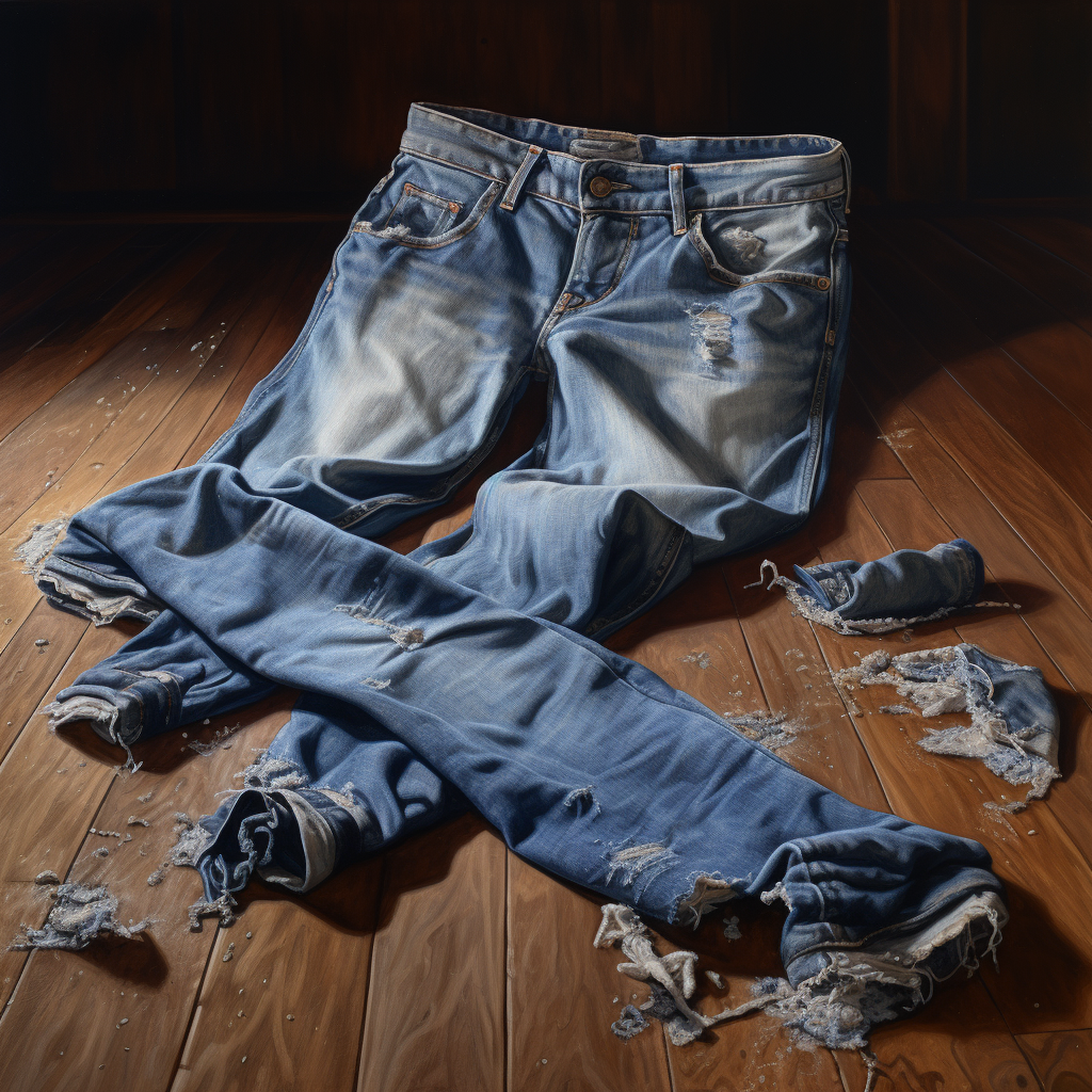 Jeans dropped on floor