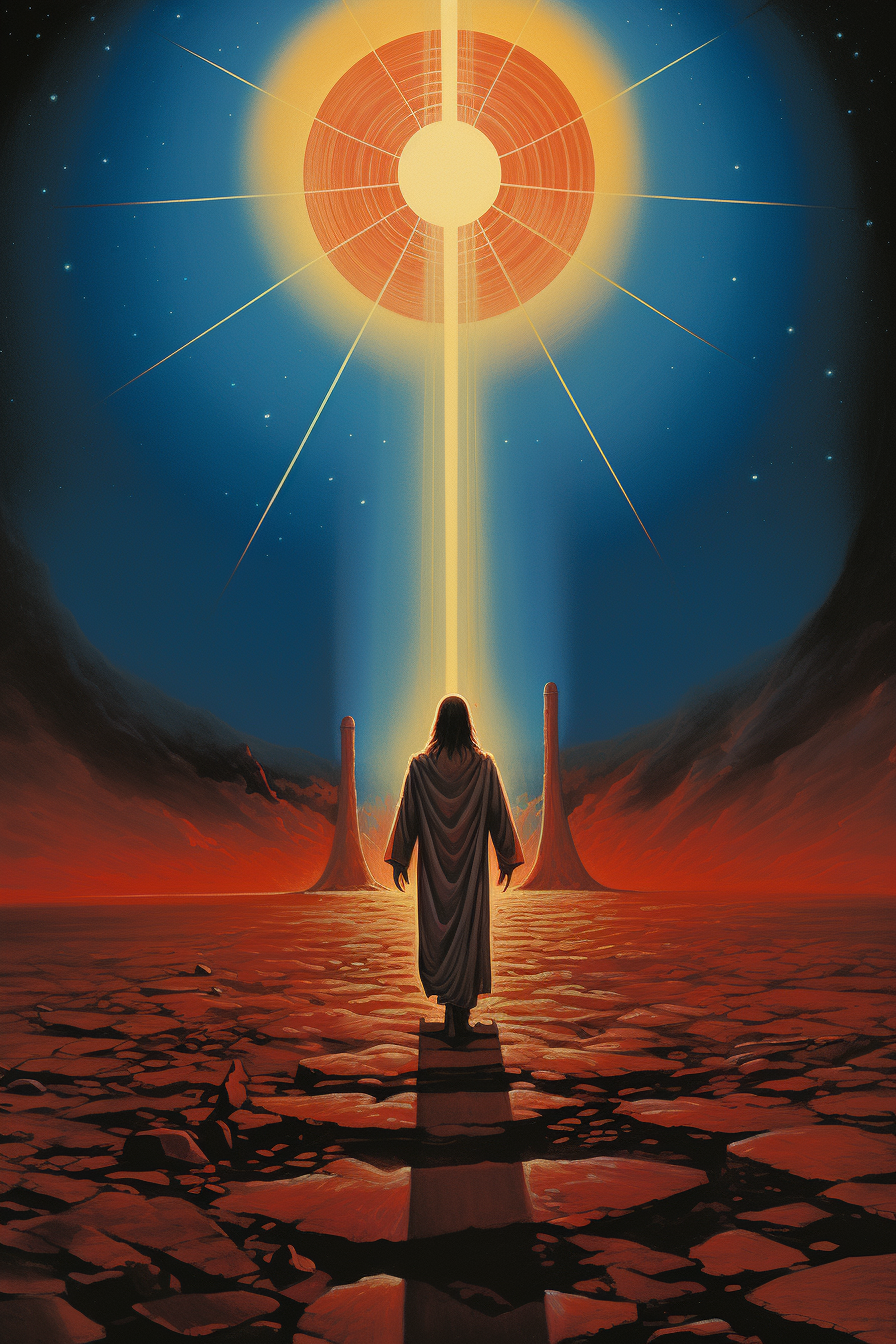 Dark Fantasy Poster featuring Jesus Christ and Mechanical Orb