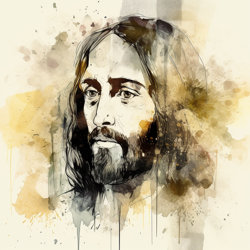 Jesus Christ in modern ink style