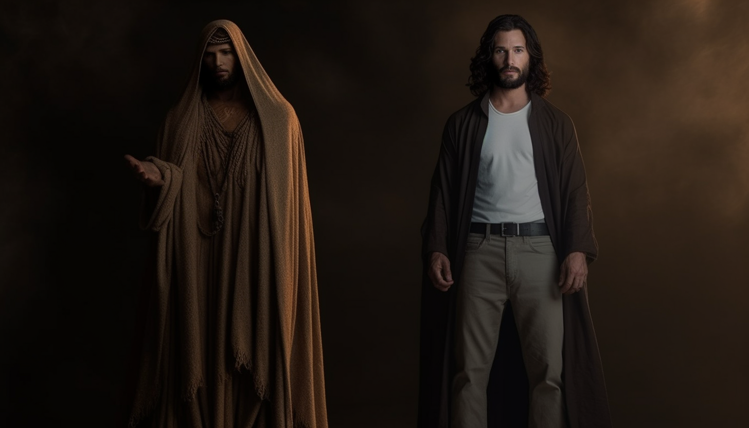 Hyper-Realistic Image of Jesus and Lucifer