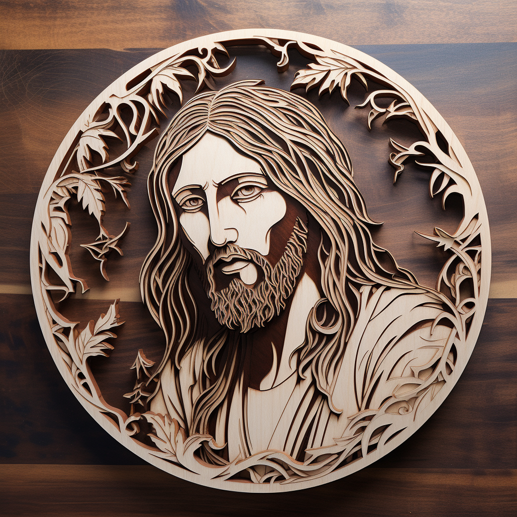 Jesus Christ Stencil Pattern for Laser Cutting