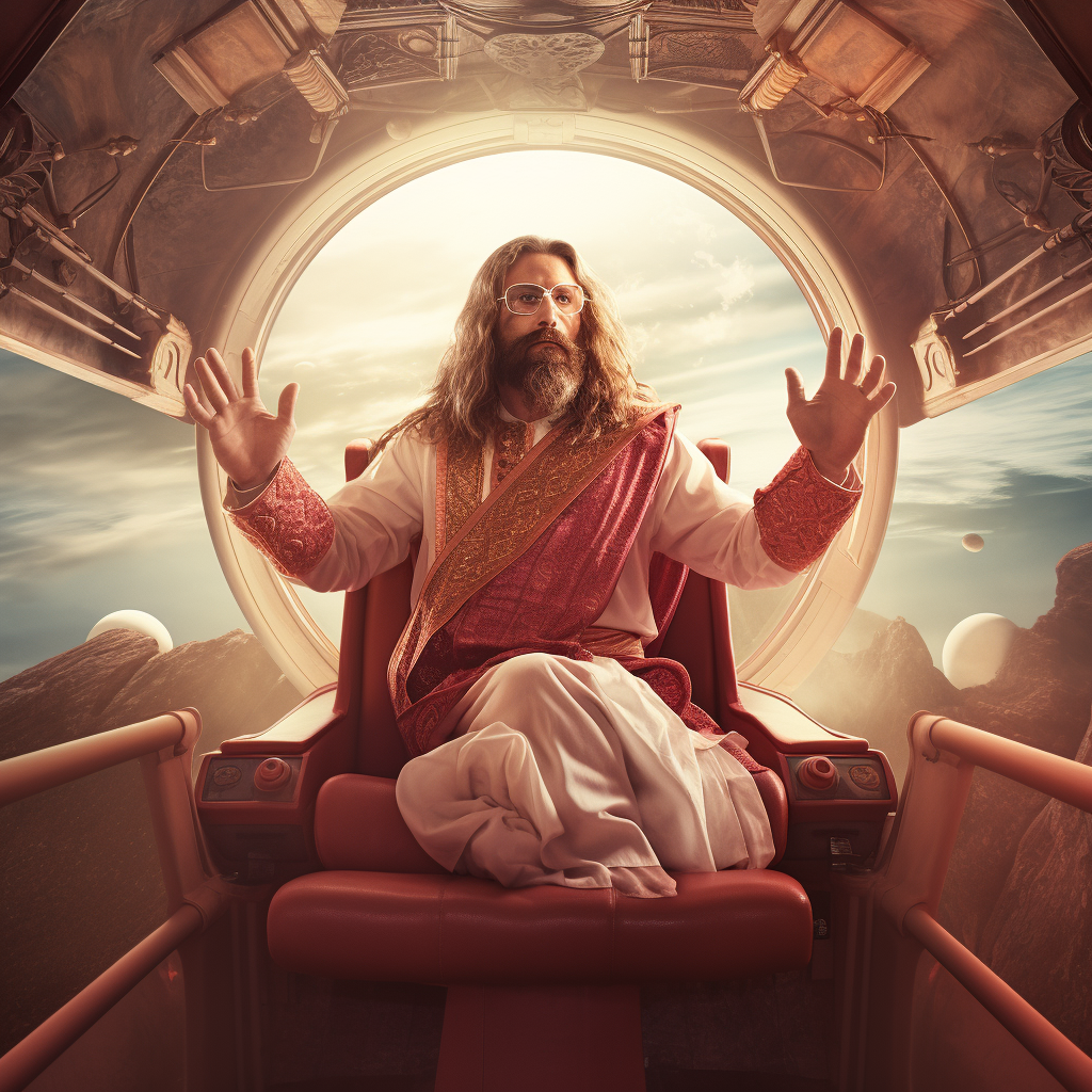 Jesus leading starship to Mars