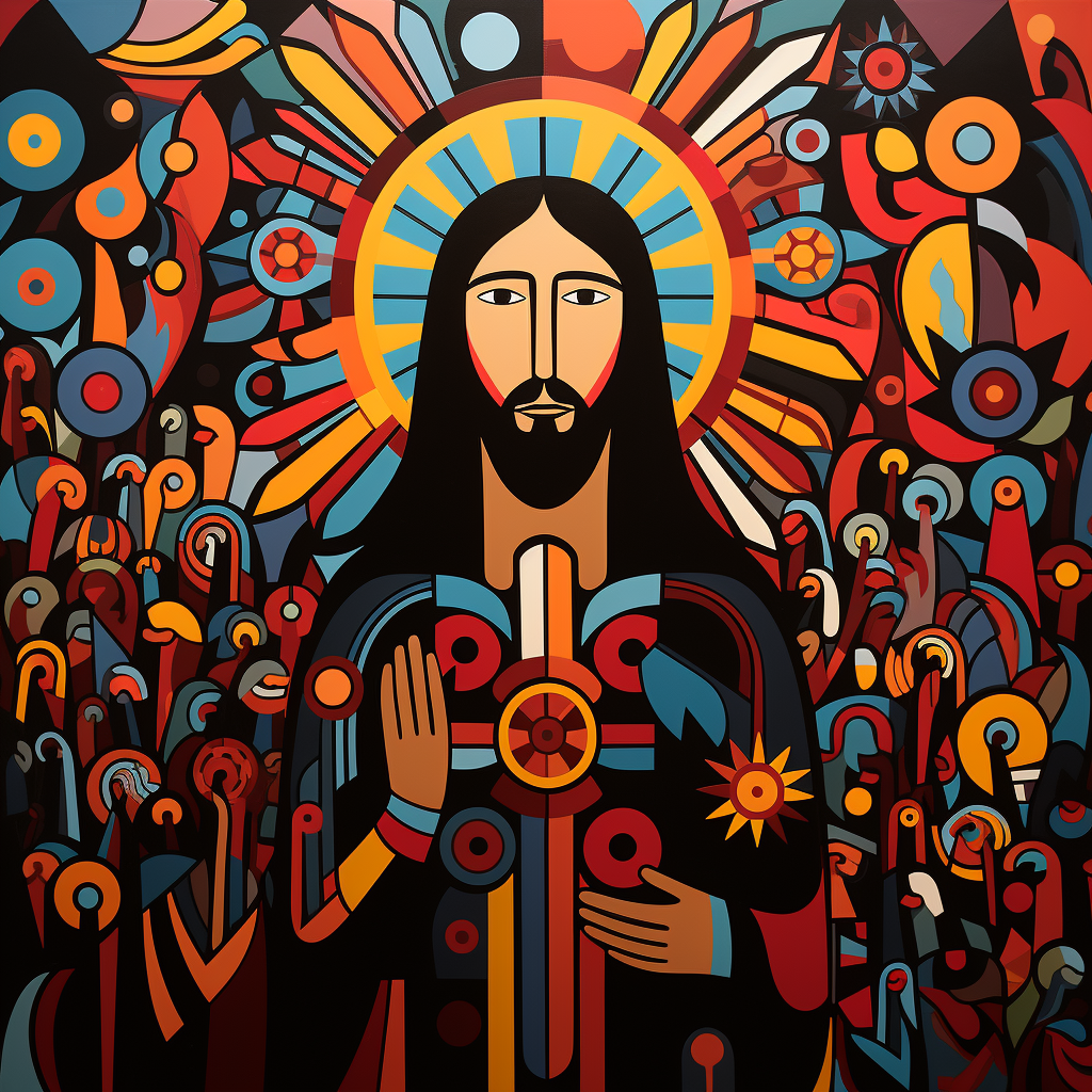 Norval Morrisseau's Jesus painting