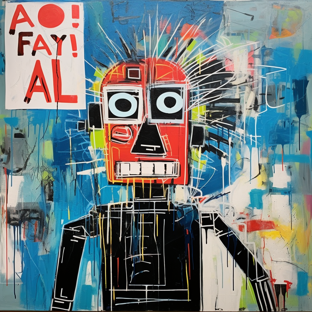 Jean-Michel Basquiat style job security poster