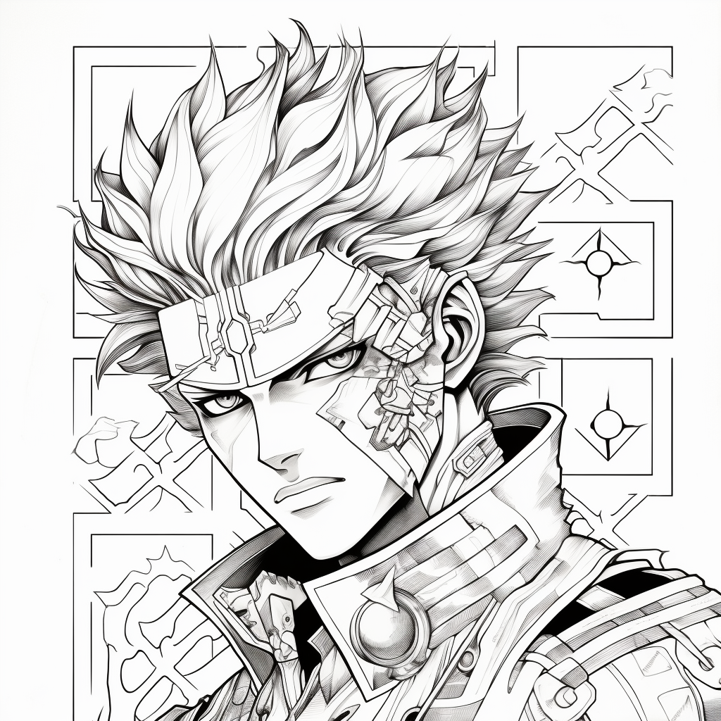 Black and white coloring page of Jojo Satoru