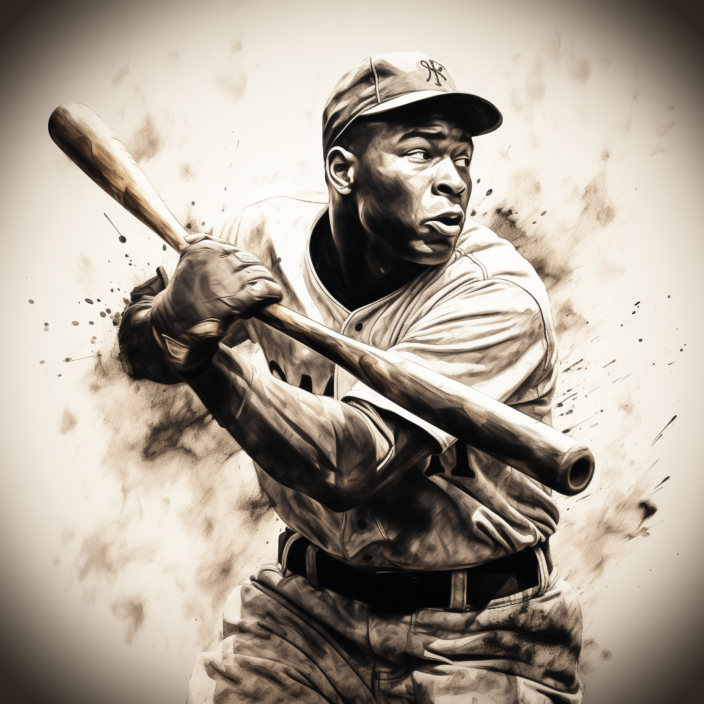 Josh Gibson Swinging Homerun Photo