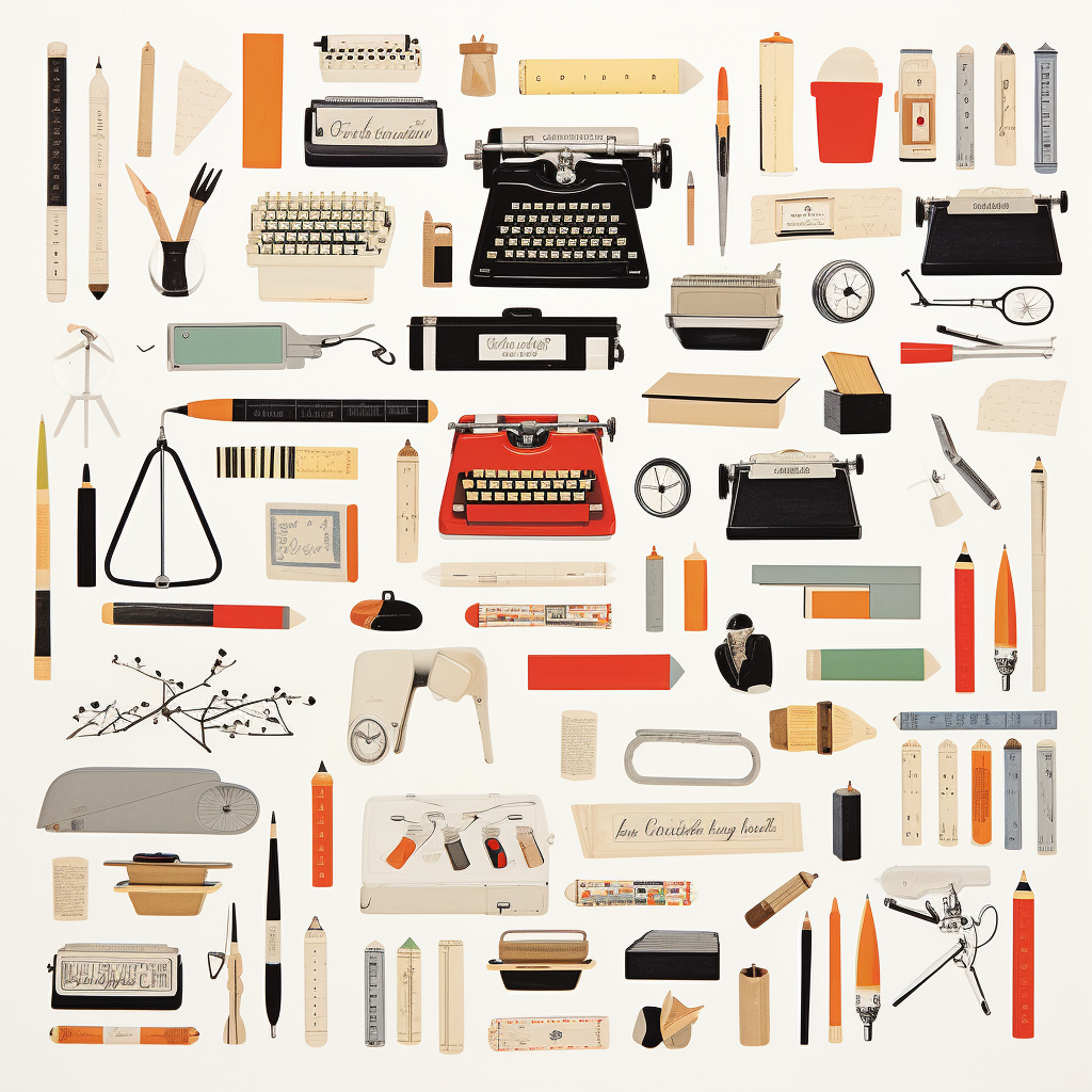 Assorted journalist-inspired stationery items