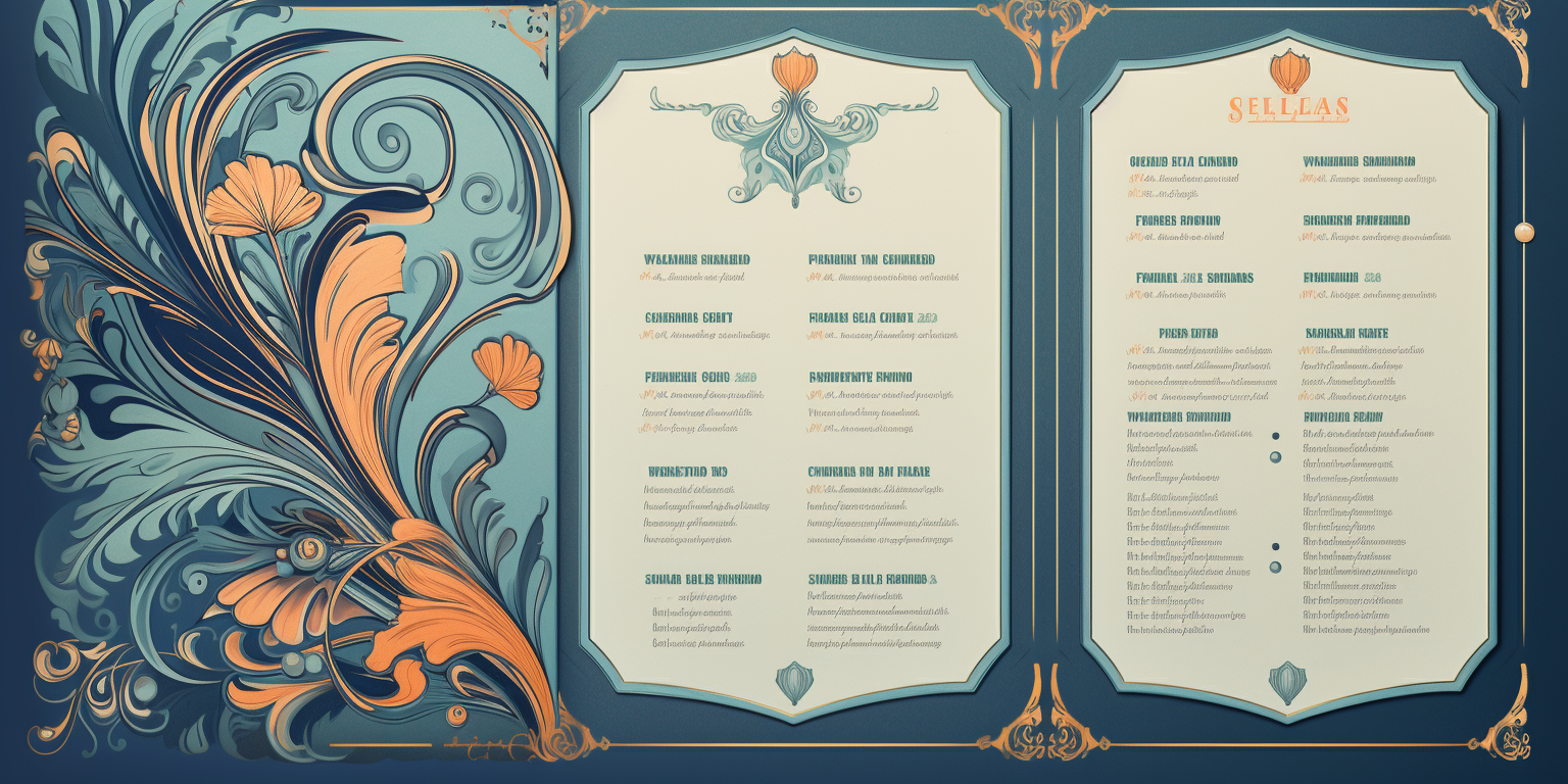 Jugendstil Style Menu Template Image