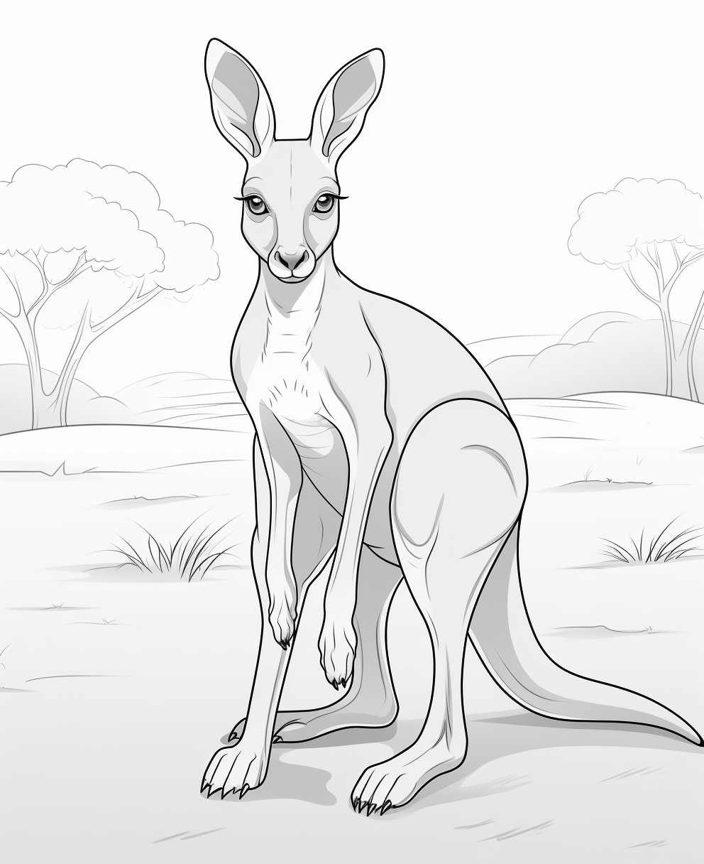 Cartoon Kangaroo for Kids