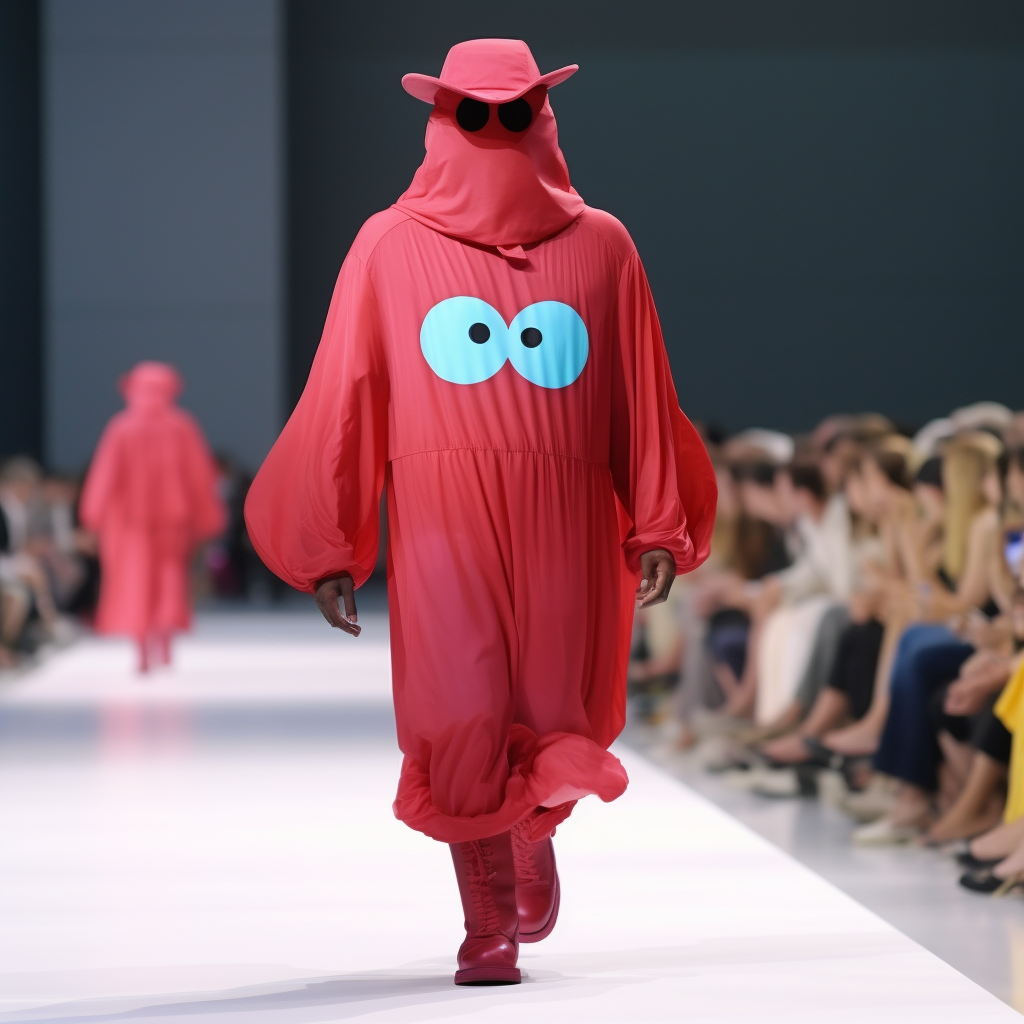 Kanye as the Kool-Aid Man on the Catwalk