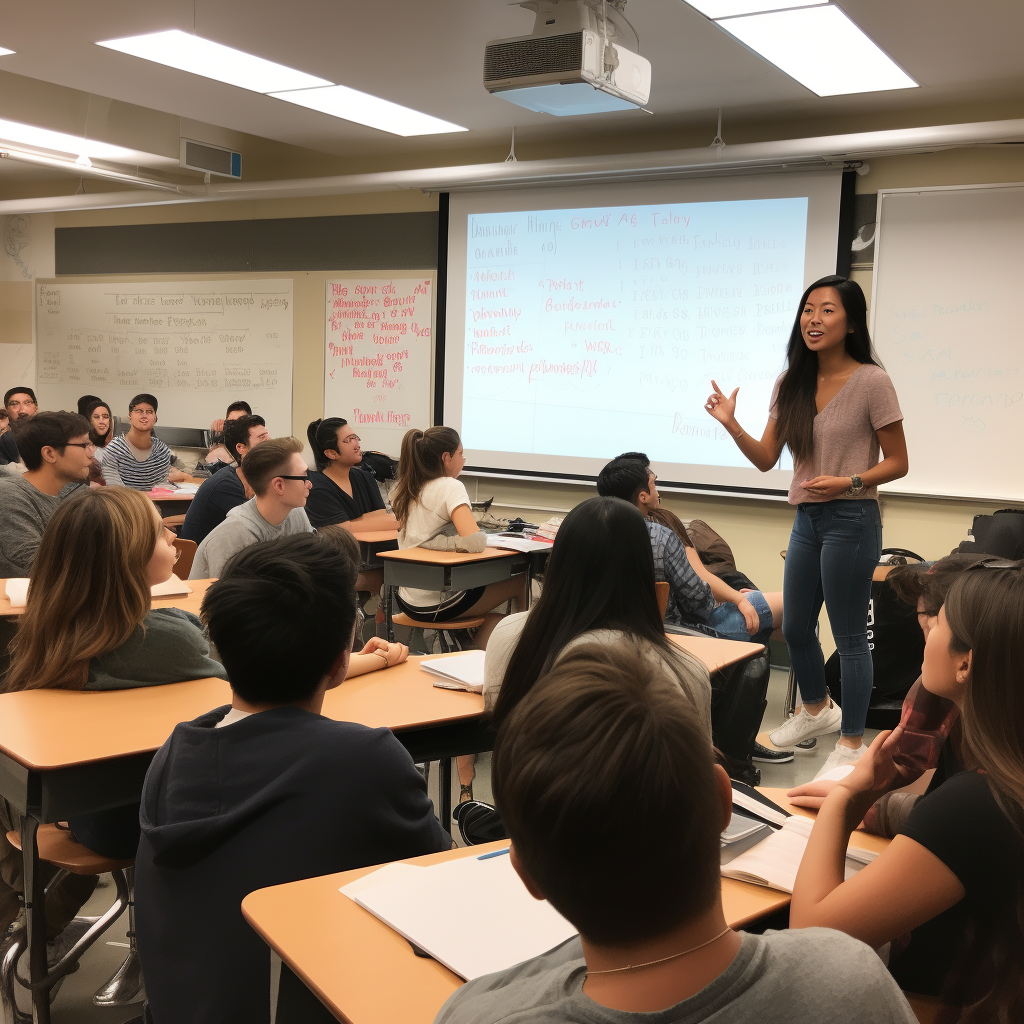 Kelsey Nguyen teaching a class at Boston University