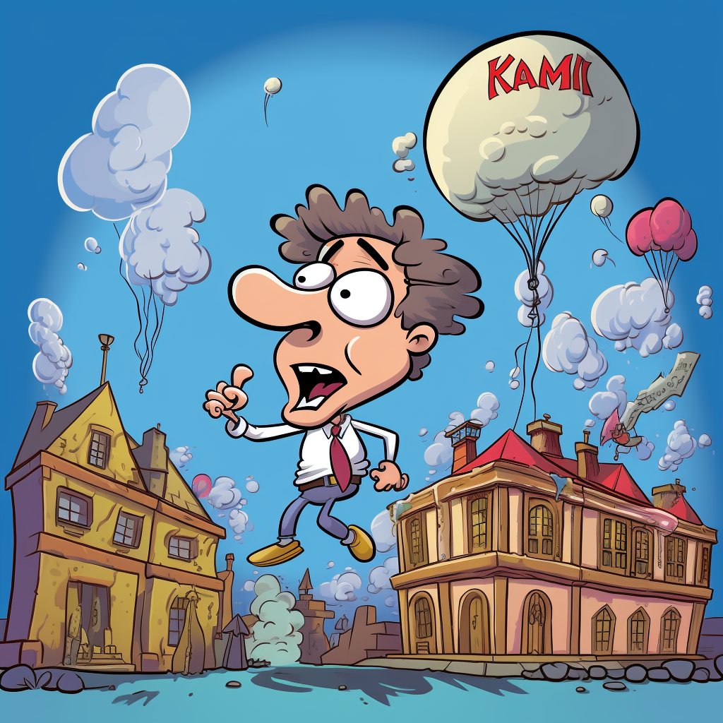 Humorous cartoon illustration of Khaby Lame