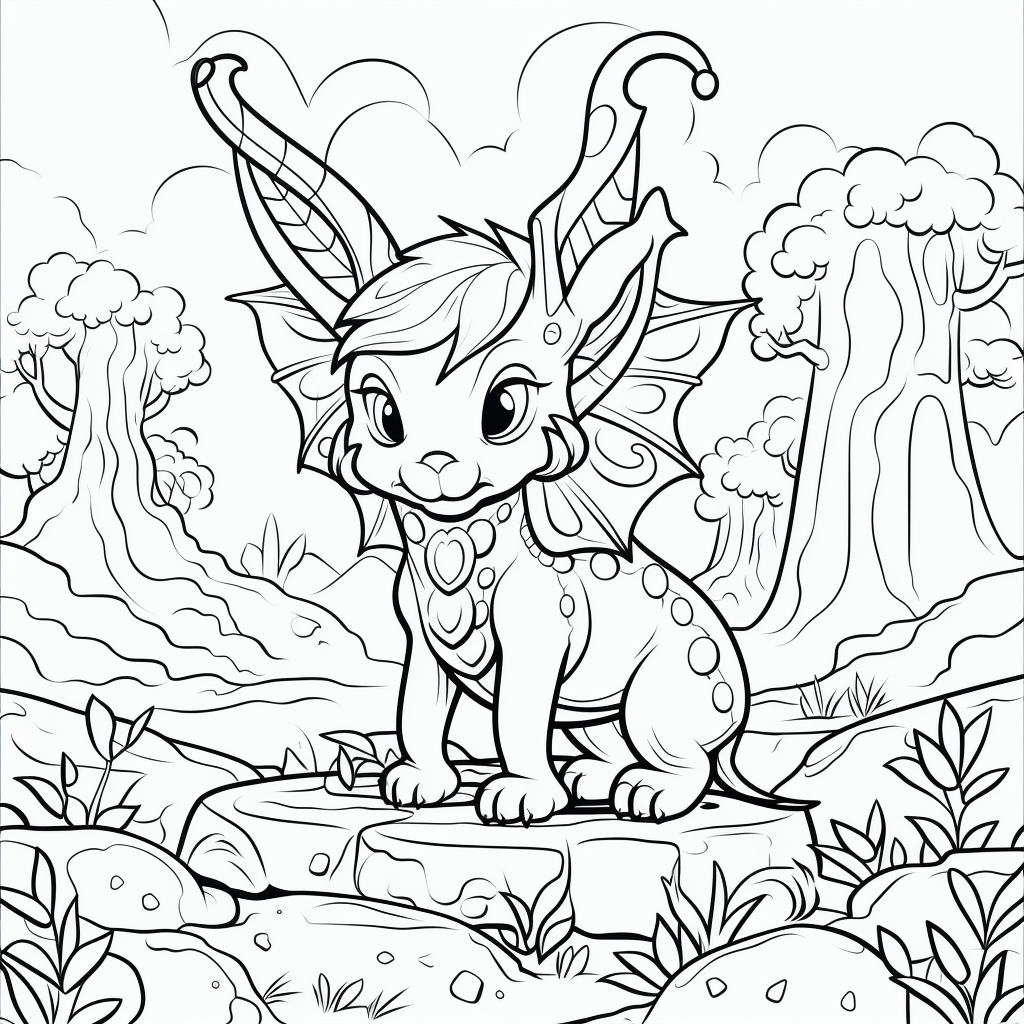 Kids mythical creature coloring page