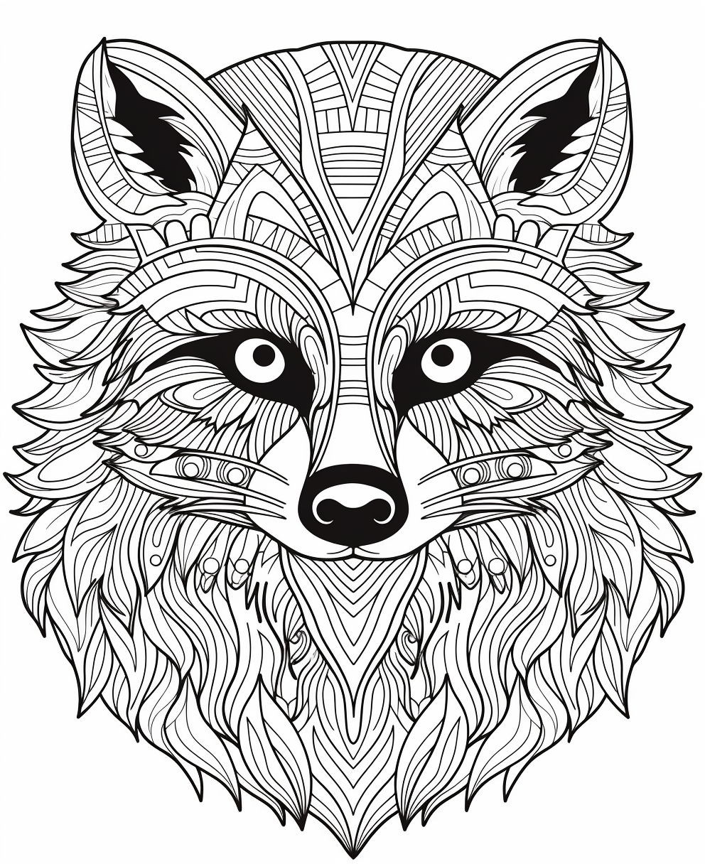 Cartoon Raccoon Coloring Page Image