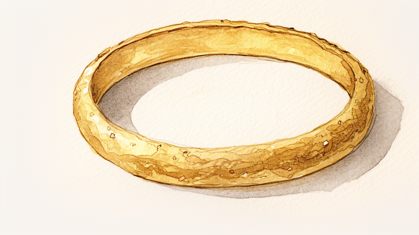 Kids' drawing of a gold ring