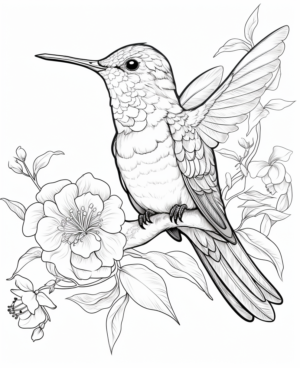 Hummingbird coloring page for kids