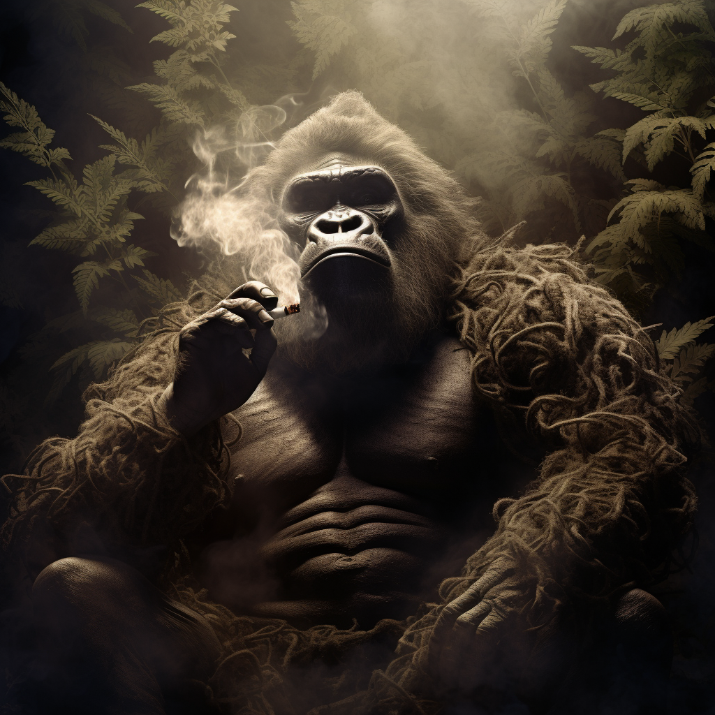 King Kong enjoying some herbal relaxation