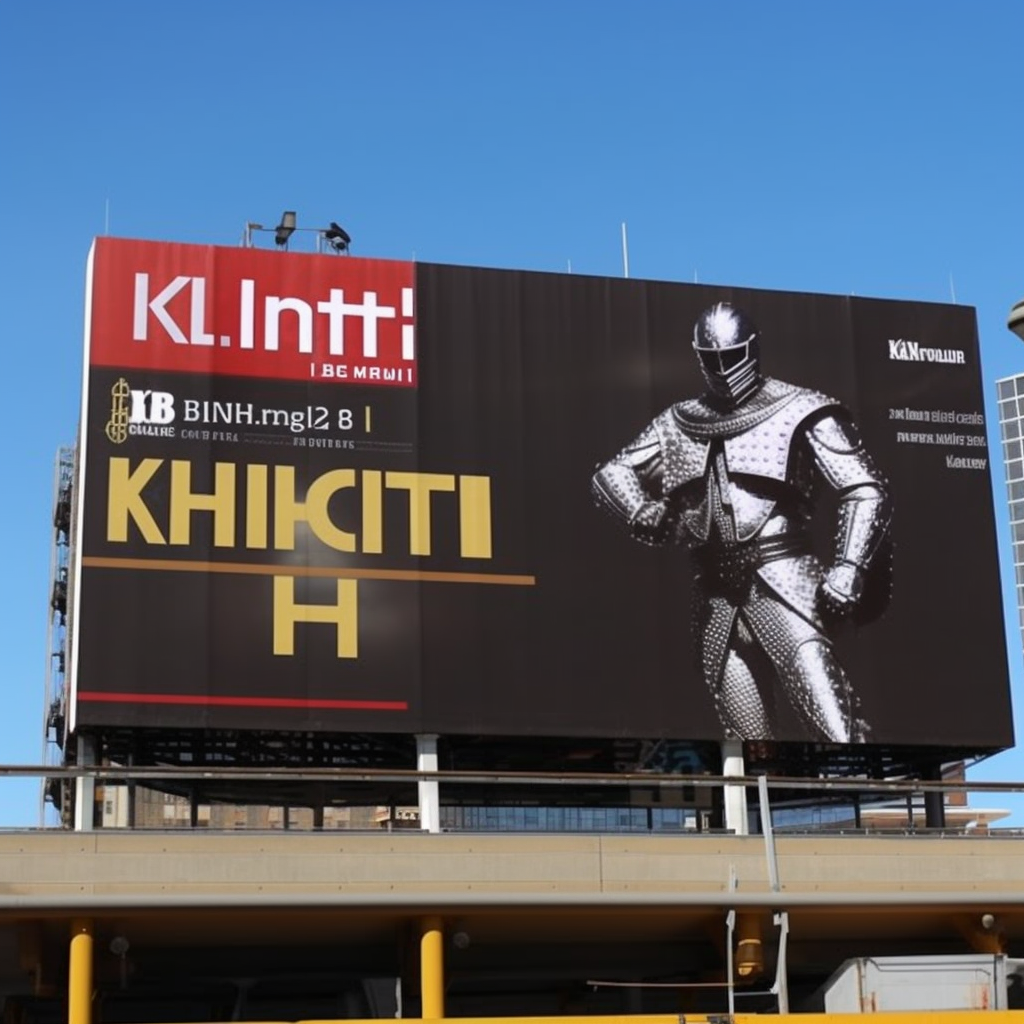 Knight hitting billboard with sword