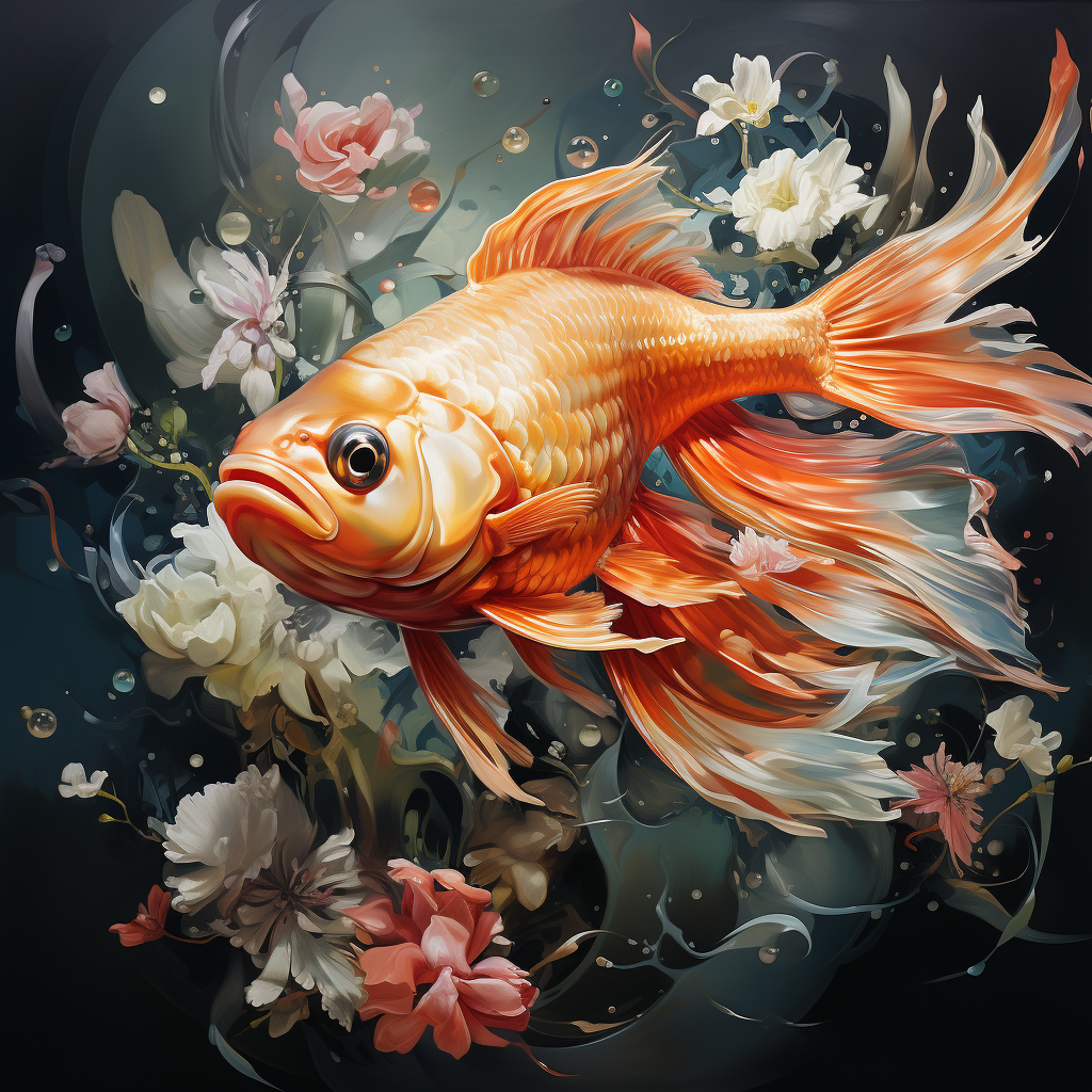 Beautiful koi fish swimming elegantly