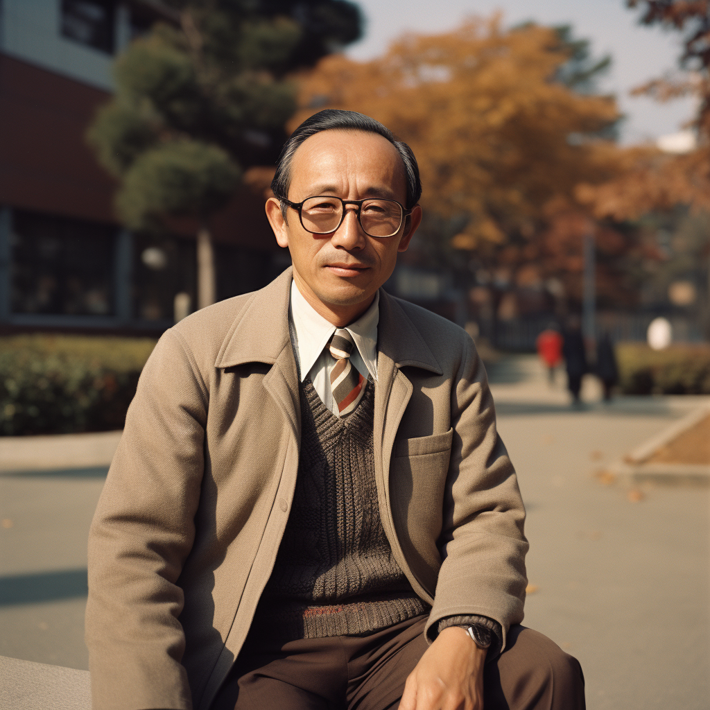 Photo of an old male Korean campus professor