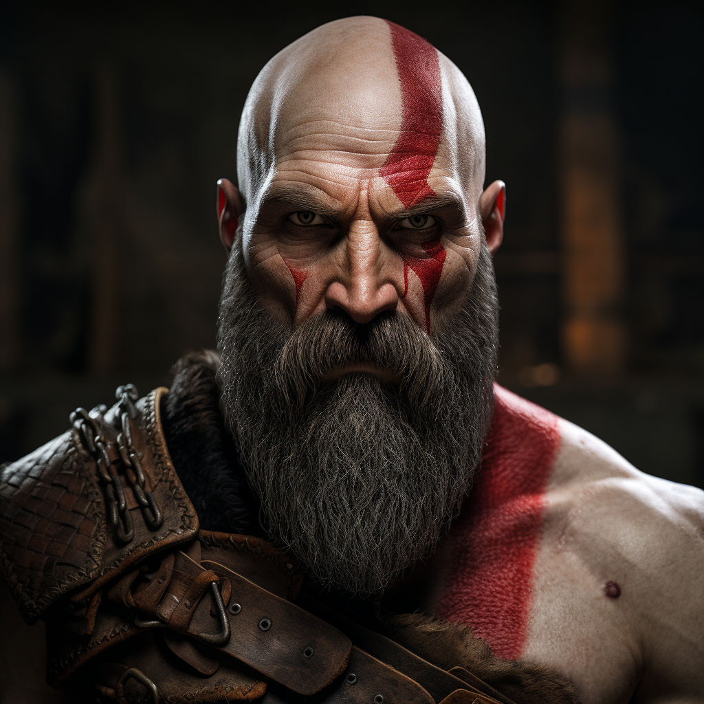 Kratos without beard relaxing