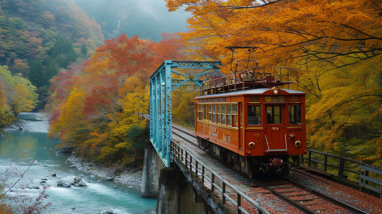 Kurobe Gorge Autumn Leaves Trolley