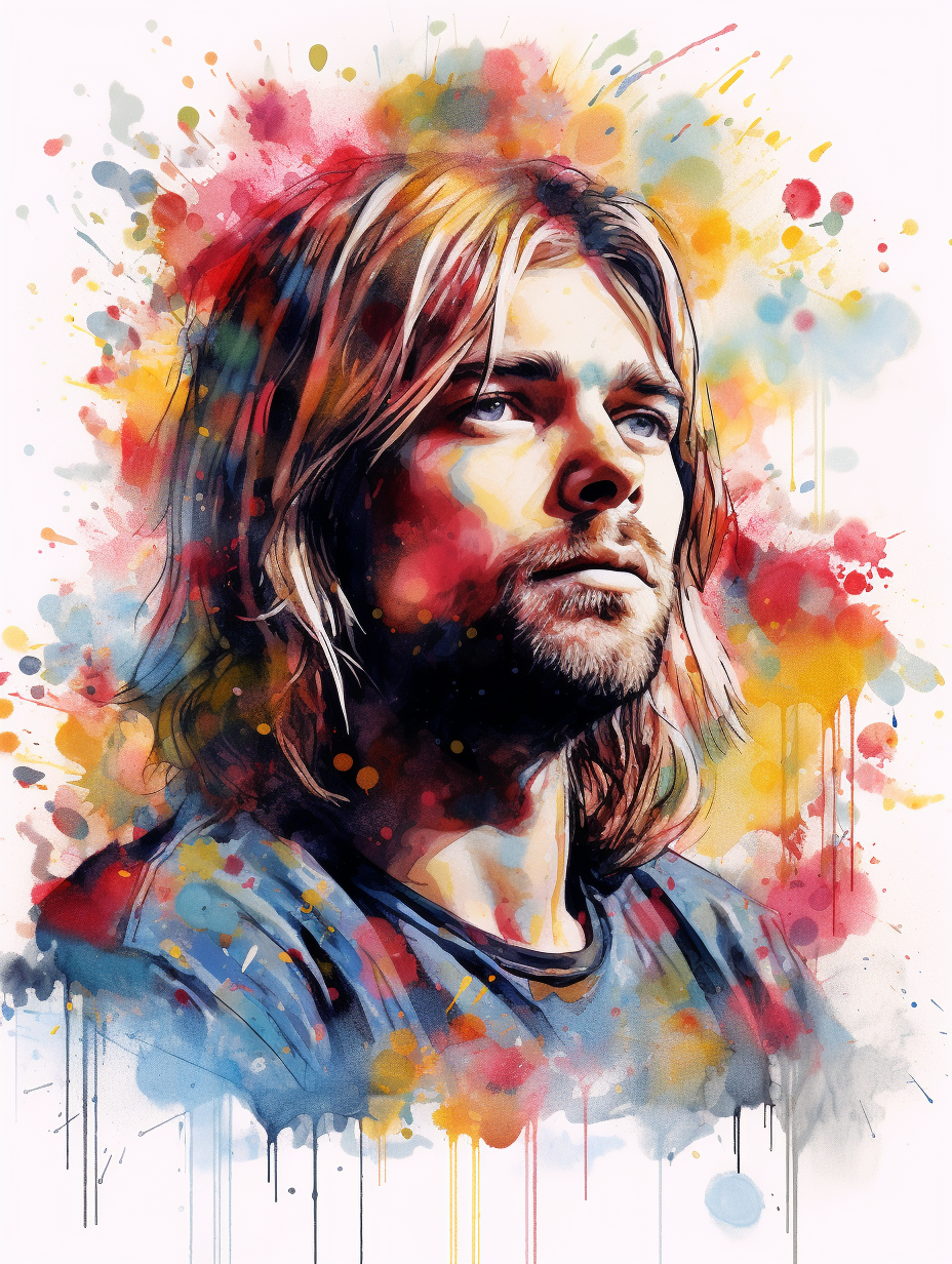 Artistic portrait of Kurt Cobain