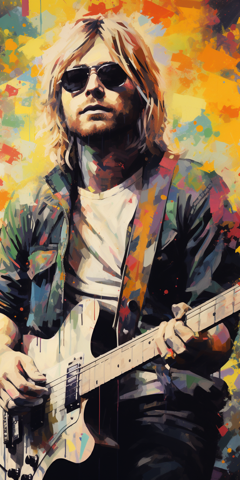 Artistic portrait of Kurt Cobain