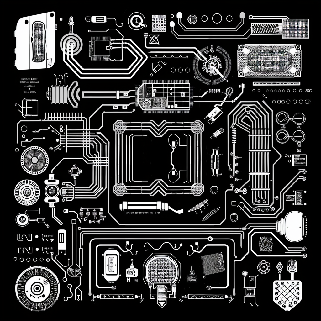 Lace Engine Food Microchip Illustration