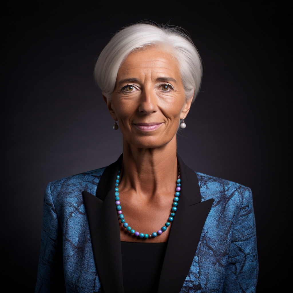 Christine Lagarde speaking at ECB