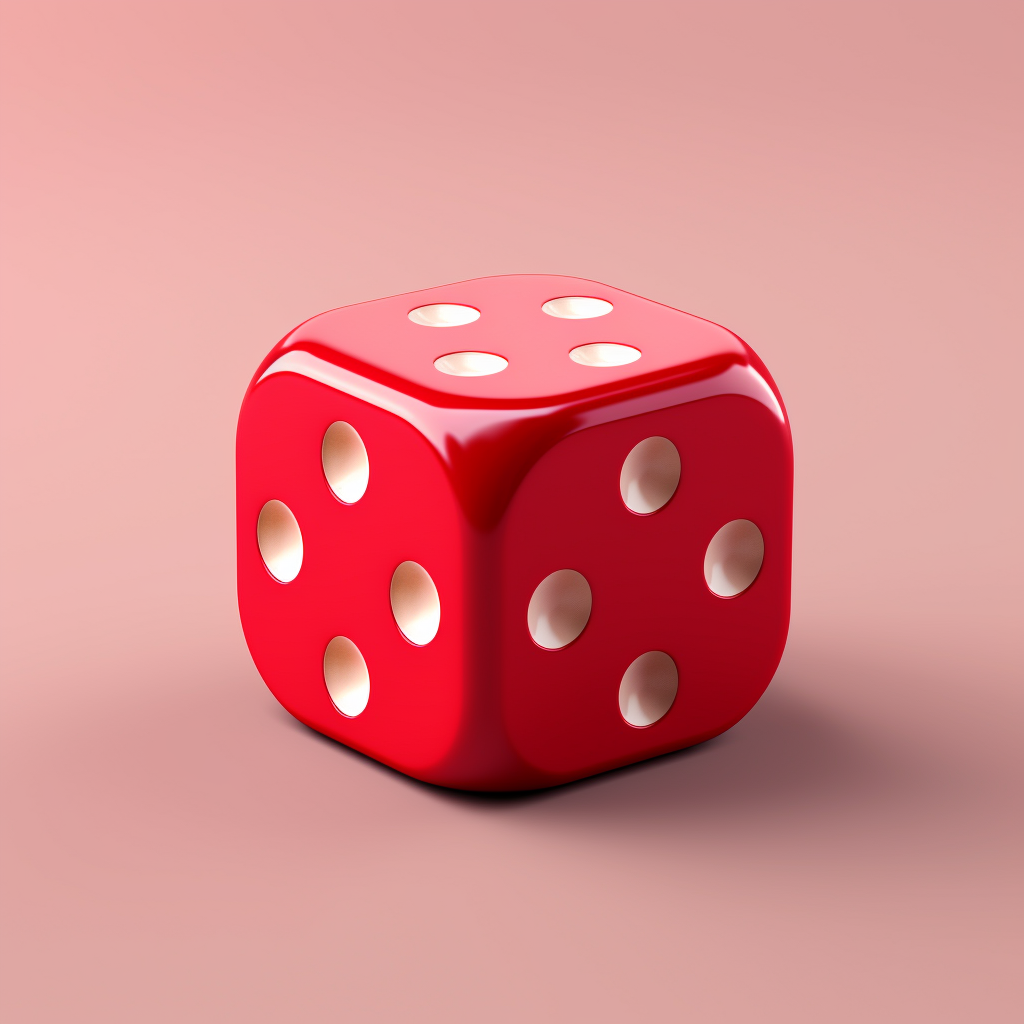 Isometric view of large red dice