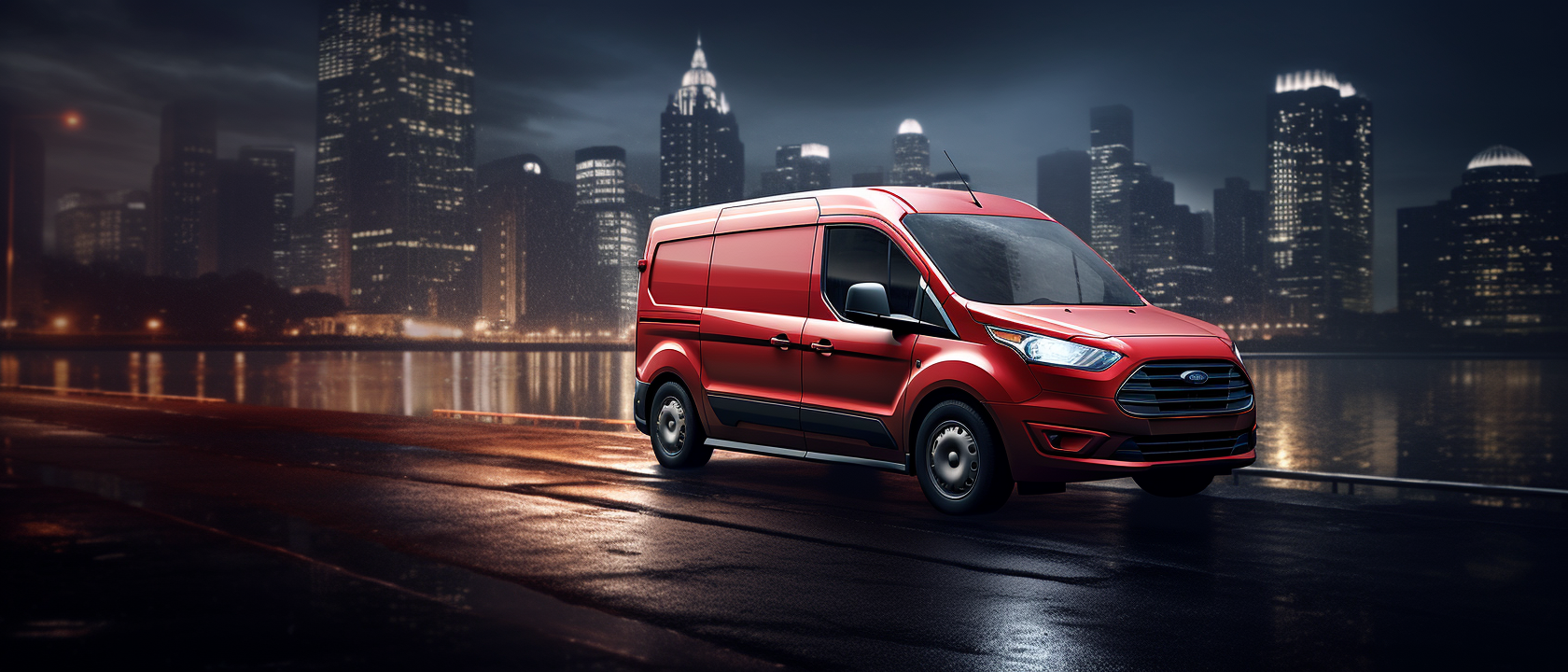 Reliable last mile logistics red van