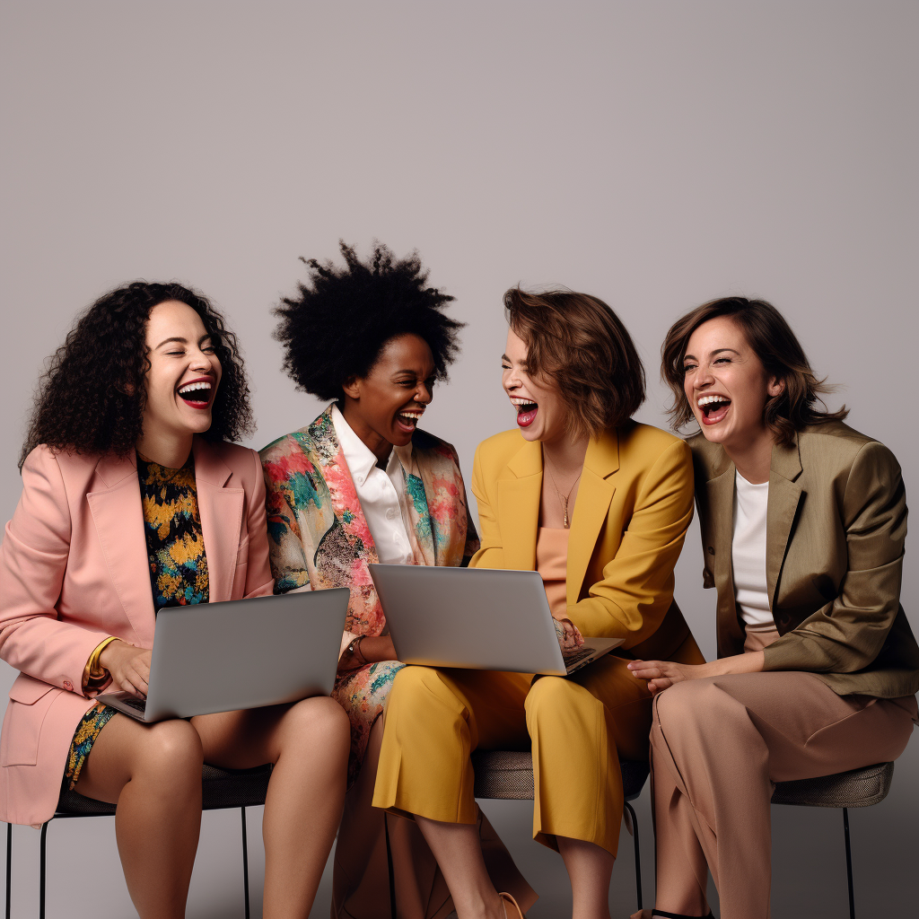 POC women laughing in office